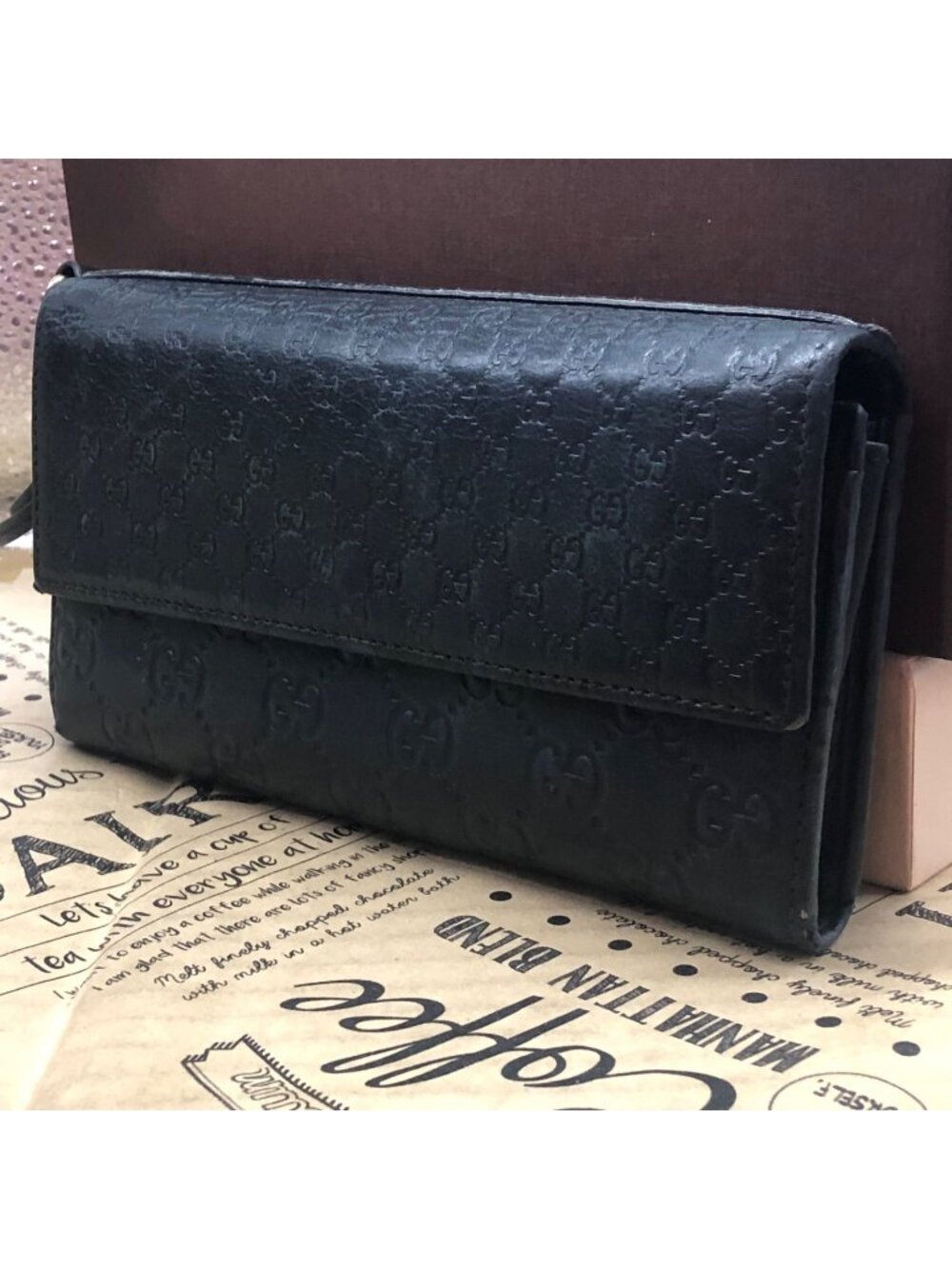 Gucci Bifold Wallet Guccissima Leather Black
